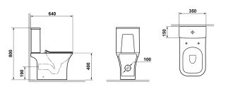 Унитаз-компакт Laguraty 1215 A безободковый белый